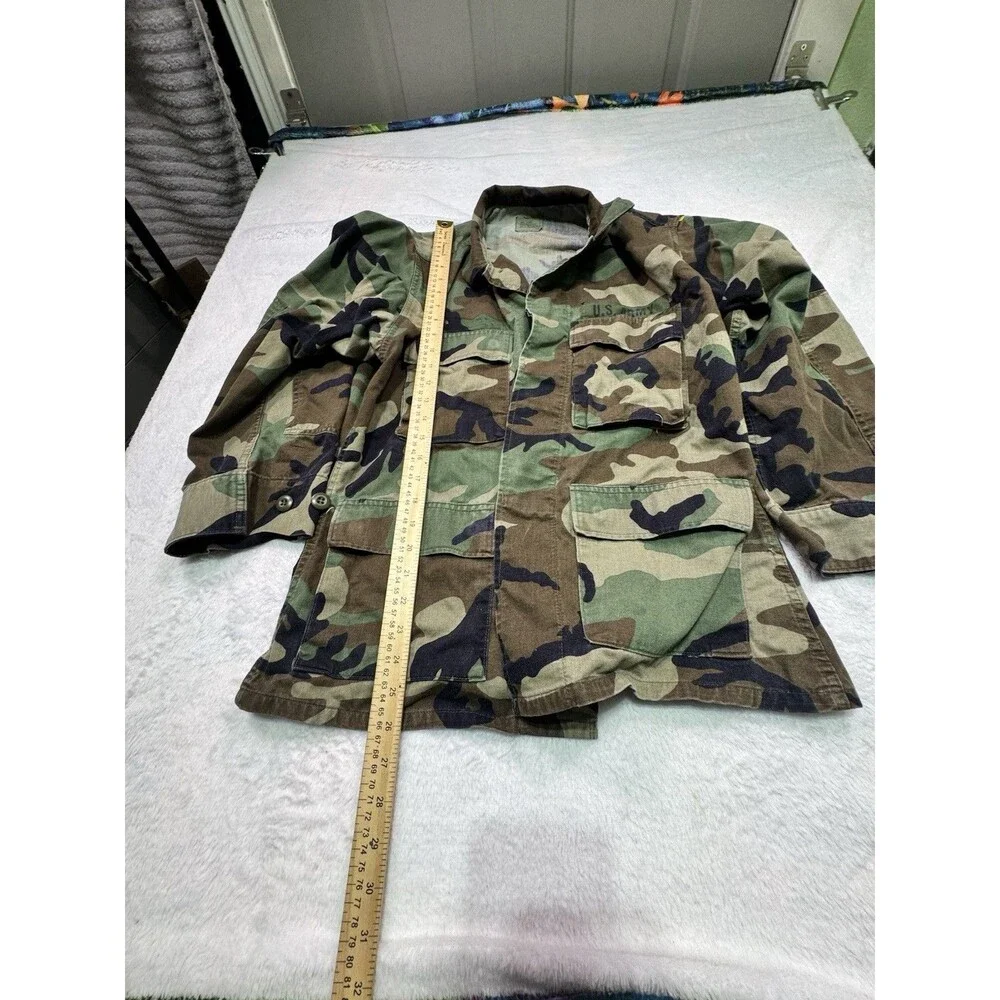Original Vintage US Army Jacket Ripstop Woodland Camouflage BDU  Small Xtr Shirt - Picture 3 of 8